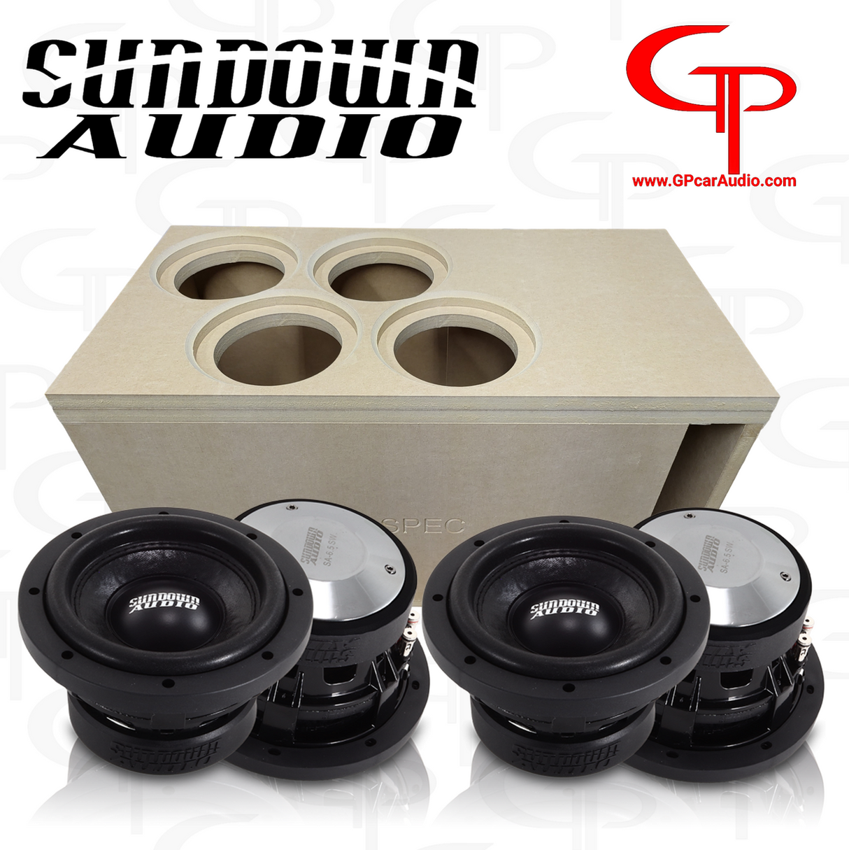 LOADED TRU SPEC Prefab Quad 6.5" Subwoofer Enclosure Sundown SA6.5SW